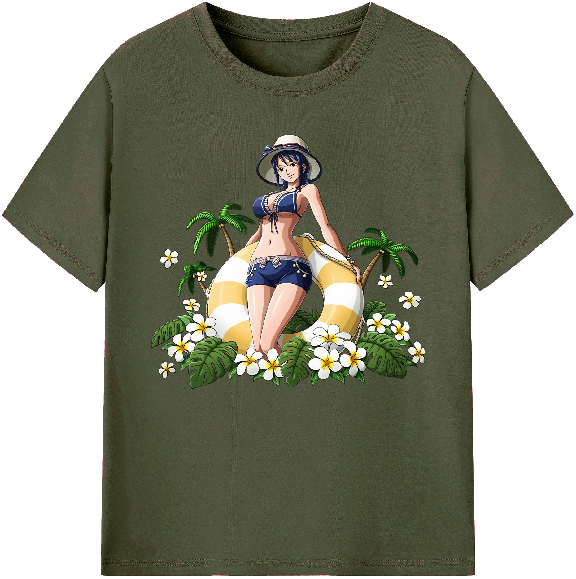 ワンピース ニコ・ロビン ONE PIECE Nico Robin 綿100％ メンズ半袖Tシャツ｜肌触りやわらか＆通気性